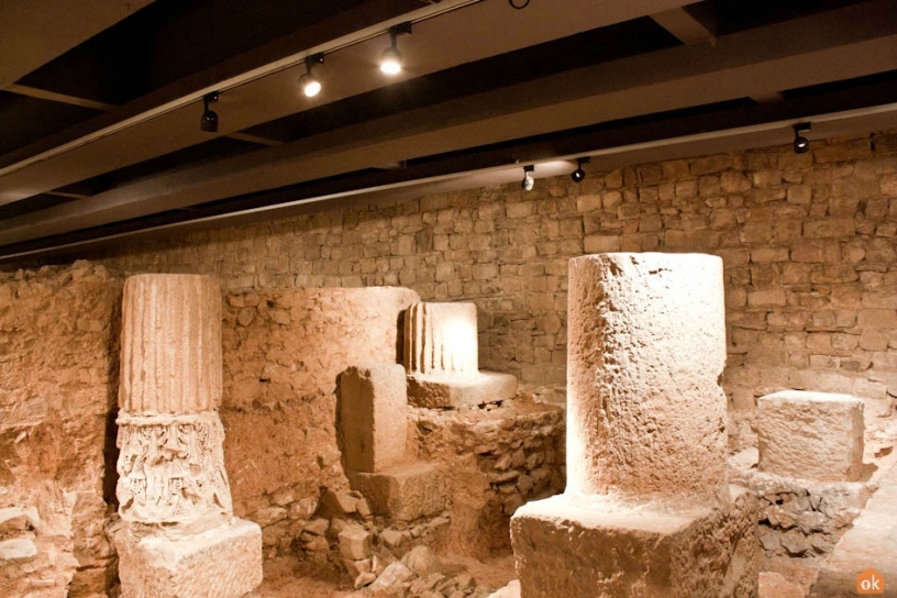 Roman columns at MUHBA in Barcelona